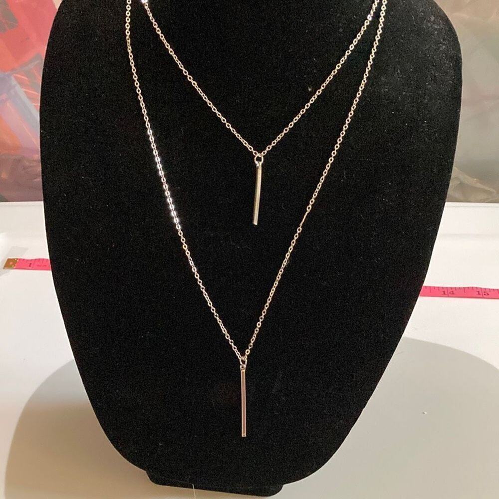 Silver tone chain necklace